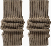 Sokke in tessuto a pelo di coniglio geribbello con effetto a sbavatura, caldo per l'autunno e l'inverno, modello Y2K, calze in pile per donne, caldi per le gambe, colore marrone, lunghezza 40cm.