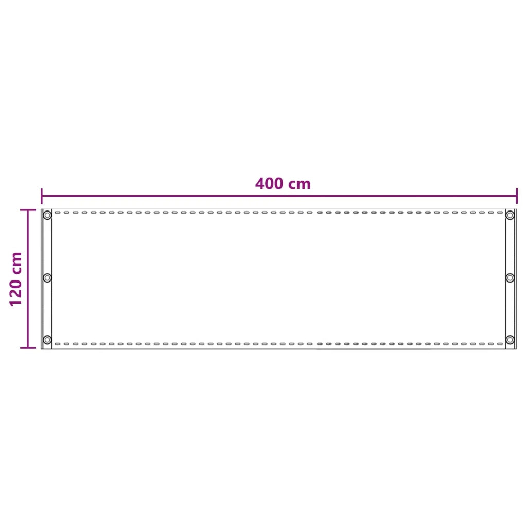 Schermo da balcone Sabbia 120 x 400 cm HDPE e alluminio 4003284