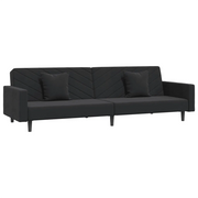 Divano letto | Sof¨¤ letto | Letto singolo a 2 Posti con 2 Cuscini Nero in Velluto