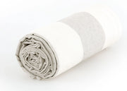 Telo Arredo Granfoulard Copritutto Cotone Made Italy Vari Disegni Arredatutto Copriletto Multiuso - 1 Piazza - Riga Fascia Beige
