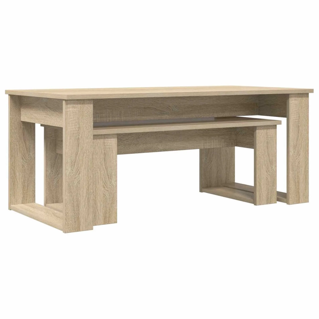 Set di Tavolini da Caffè 2 pcs Rovere Sonoma Legno multistrato