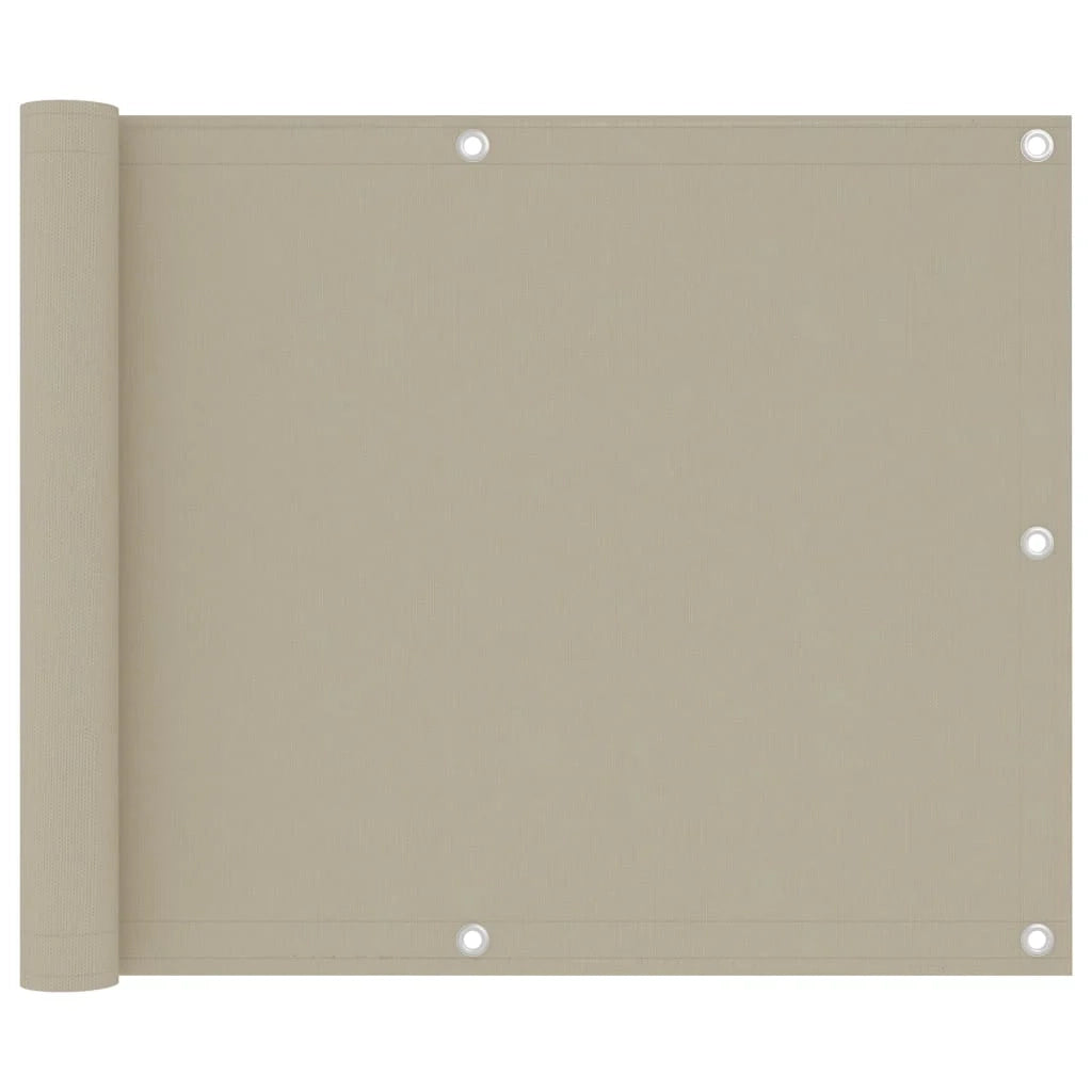 Paravento per balcone frangivista beige 75 x 500 cm tessuto Oxford 02_0010029