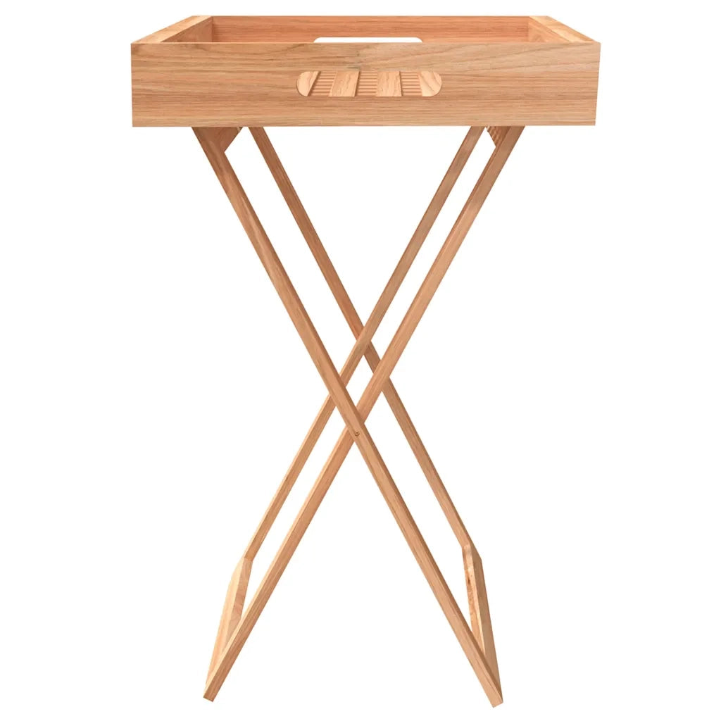 Tavolo a Vassoio Pieghevole 52x36x56,5cm Legno Massello di Noce 350349