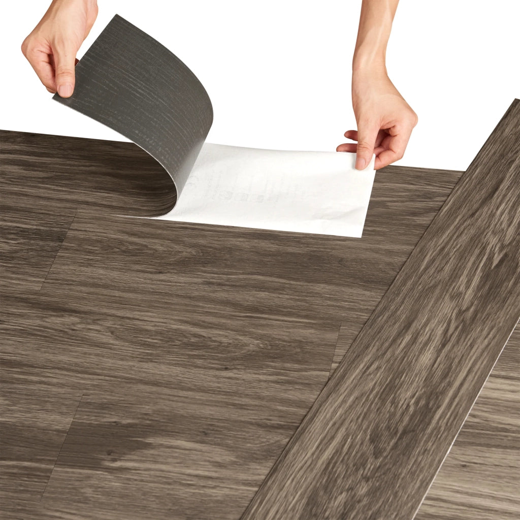 Pavimento in vinile PVC autoadesivo 28 pezzi 3,92 m² rovere seppia 03_0007228