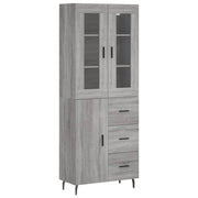 Buffet credenza cassettiera armadio mobile contenitore organizer cucina soggiorno salotto rovere Sonoma alto 69,5 x 34 x 180 cm legno ingegnerizzato grigio 02_0035569