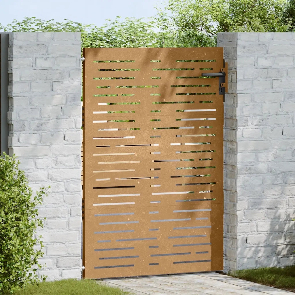 Cancello da giardino 85x150 cm in acciaio Corten design quadrato 153247