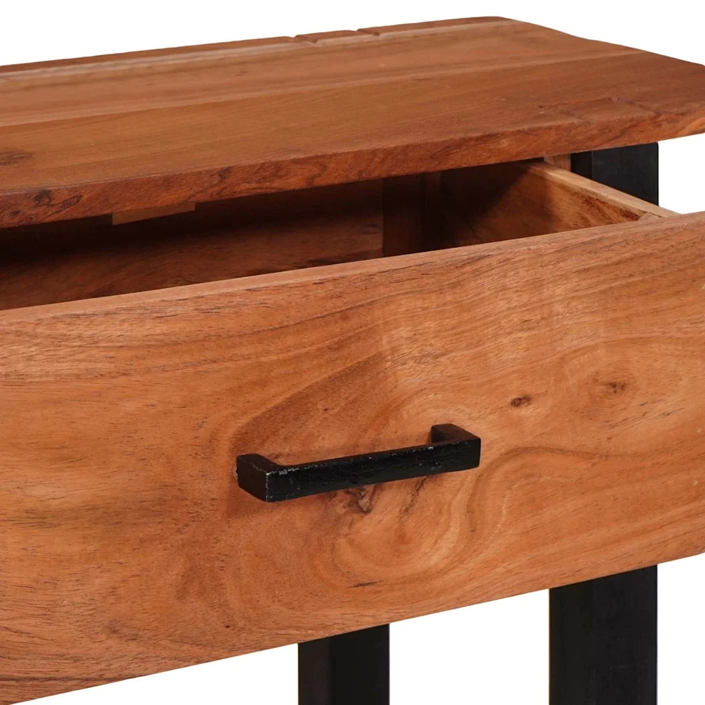 vidaXL Tavolo consolle con cassetto Marrone 110 x 30 x 75 cm