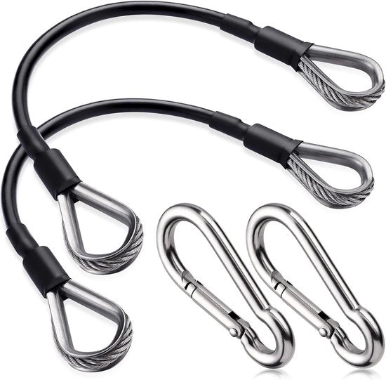Cavo in acciaio inossidabile a doppia corda, estensione per attrezzature fitness con chiusura a click in acciaio inossidabile, cavo di fissaggio in acciaio inossidabile, cavo in acciaio di composizione