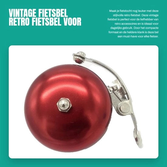 Accessorio per bicicletta Mini Retro - Stantuffa in alluminio - Stipite - Campanello d'allarme - Suola antiscivolo - Leggero - Accessorio per bicicletta