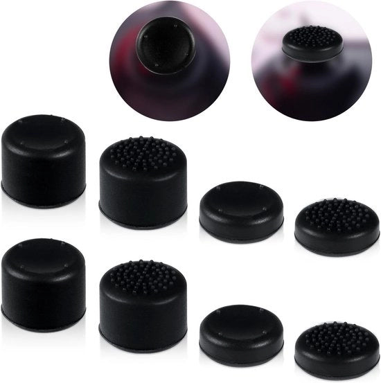 Capsule di Grip per Joystick per Console - 8 pezzi - Nero - Cinghie in Silicone - Analoge - Protezione per Gamepad - Coperture per Joystick - Coperture per Dita - Dita per Console