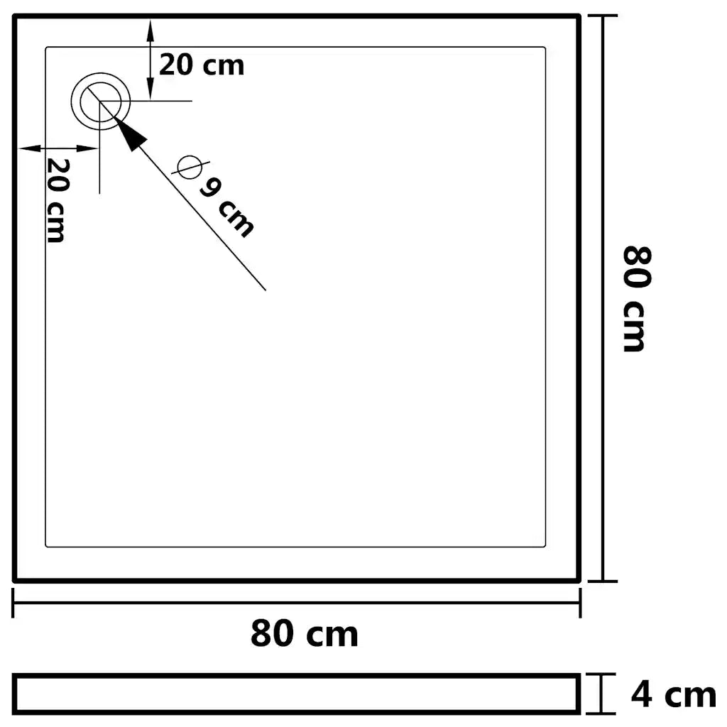 Piatto Doccia Quadrato in ABS Bianco 80x80 cm CFW4176803