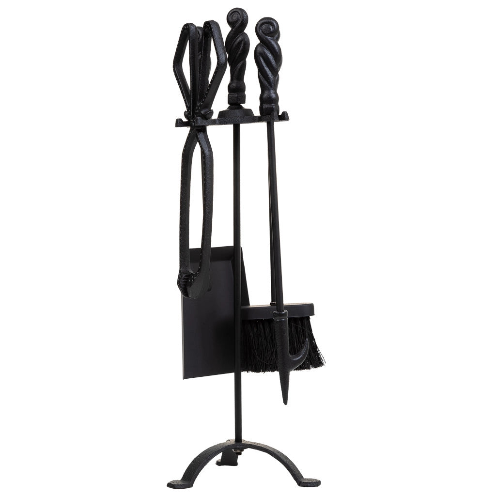 Set di 5 utensili per spazzacamino in metallo nero
