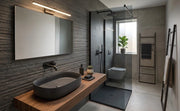 Lavabo ovale da appoggio senza troppo pieno in ceramica senza foro rubinetto - Antracite Opaco