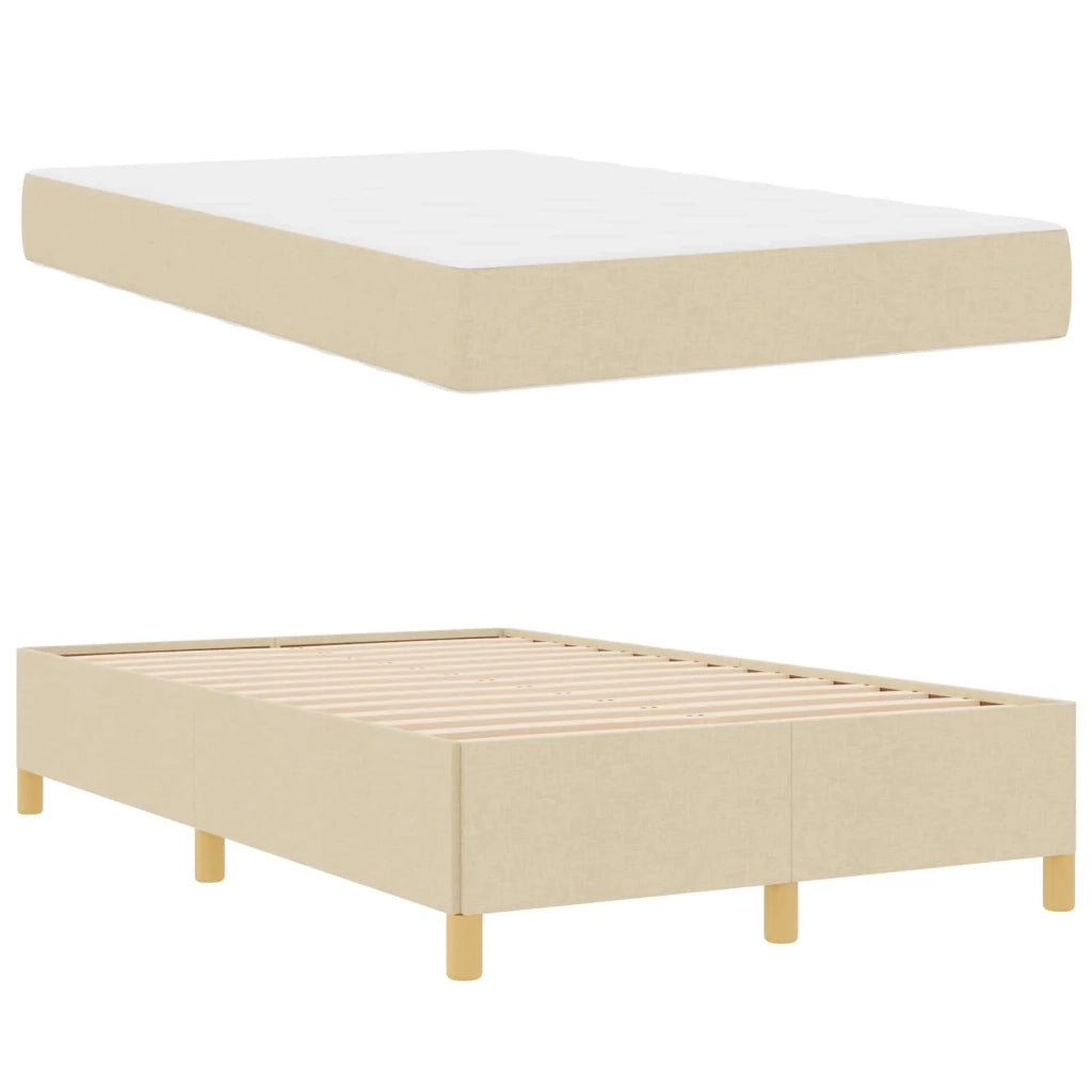 Struttura del letto con materasso-Giroletto Crema 120 x 200 cm Tessuto 640595