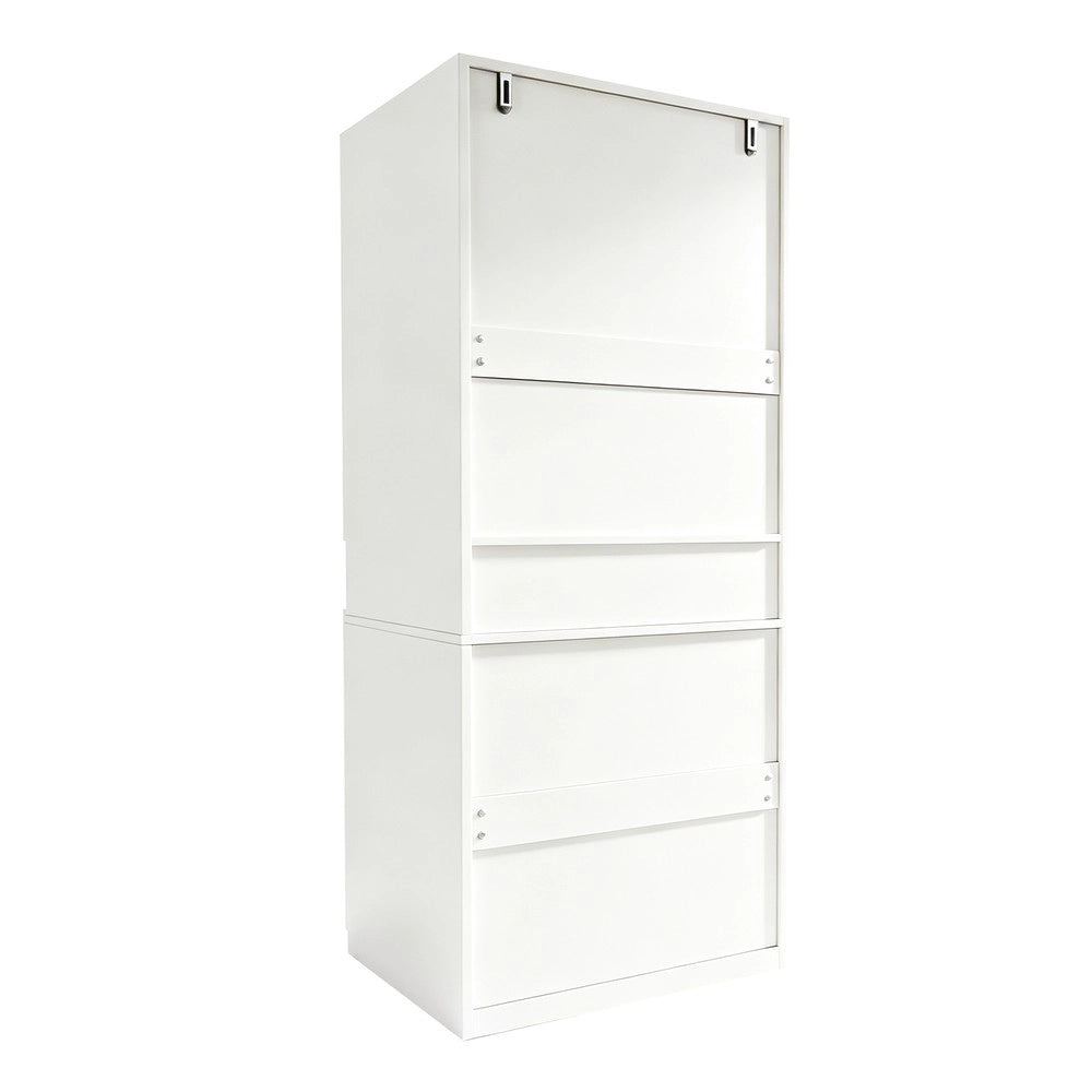 Armadio singolo con appendiabiti e ripiani ¨C Minimal ¨C Bianco, legno, 70x55x180 cm