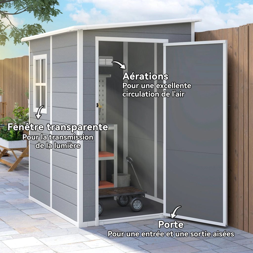 Capanno da giardino ¨C zephmum ¨C grigio 122x149x192 cm