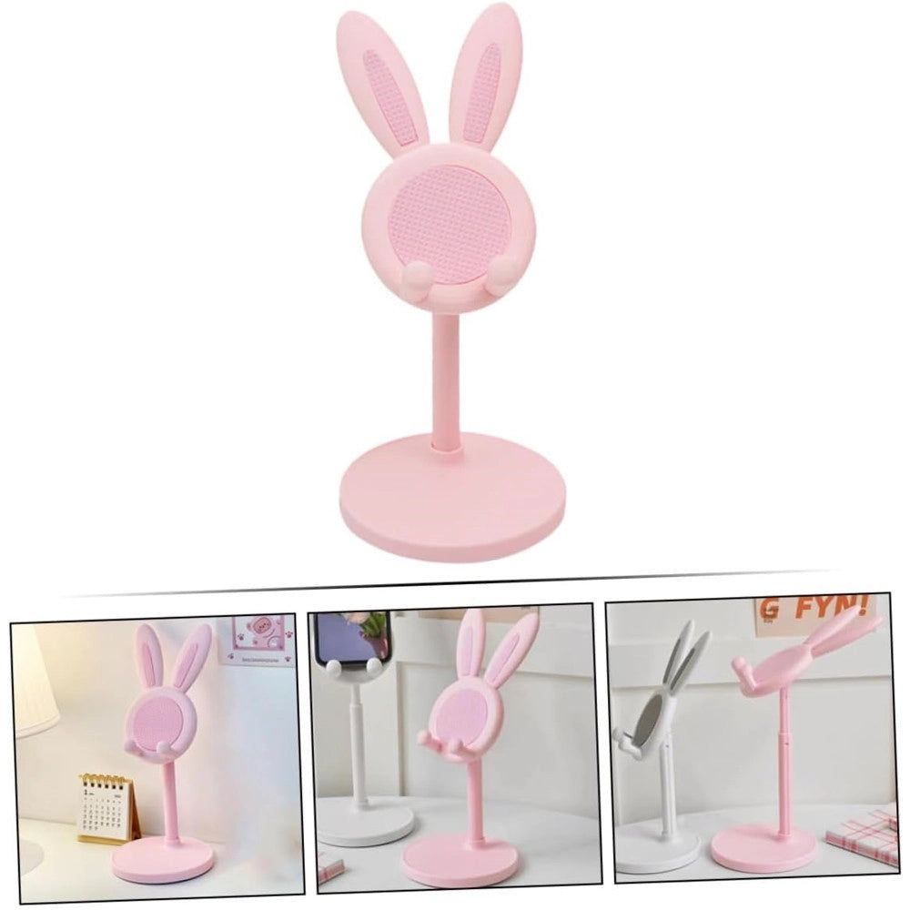Trade Shop - Supporto Per Telefono Cellulare Forma Di Coniglietto Treppiede Portatile In Plastica -