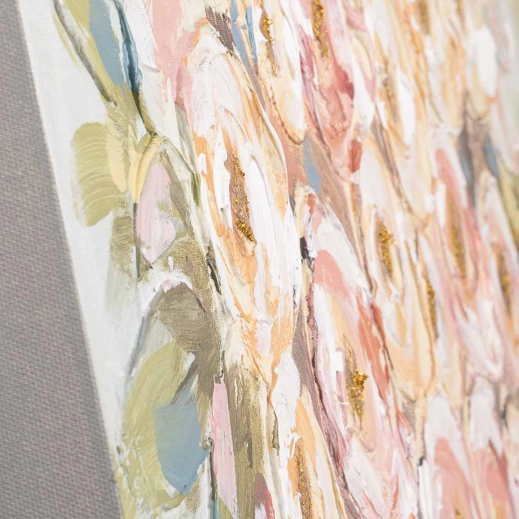 Quadro dipinto a mano con rilievo bianco 80x80x3h