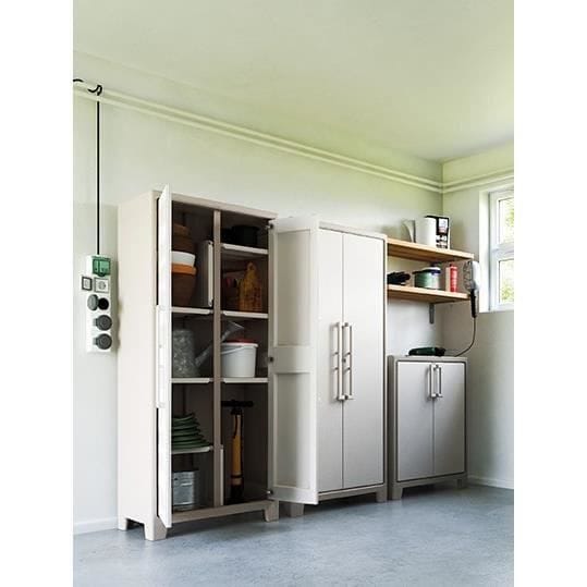 ARMADIO TUTTOPIANI IMPERMEABILE GULLIVER KETER  PPL SABBIA BEIGE 2 ANTE CM 80X44 H.CM 182