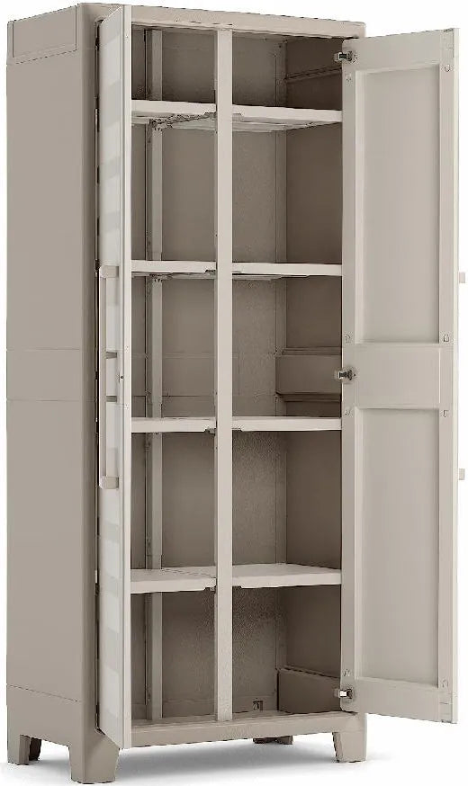 ARMADIO MULTISPACE IMPERMEABILE GULLIVER KETER  PPL SABBIA BEIGE 2 ANTE CM 80X44 H.CM 182