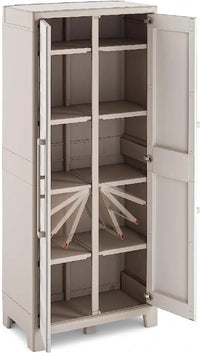 ARMADIO MULTISPACE IMPERMEABILE GULLIVER KETER  PPL SABBIA BEIGE 2 ANTE CM 80X44 H.CM 182