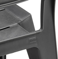 Sedia da Giardino in Resina Effetto Legno Finitura Liscia Colore Grafite Julie Keter