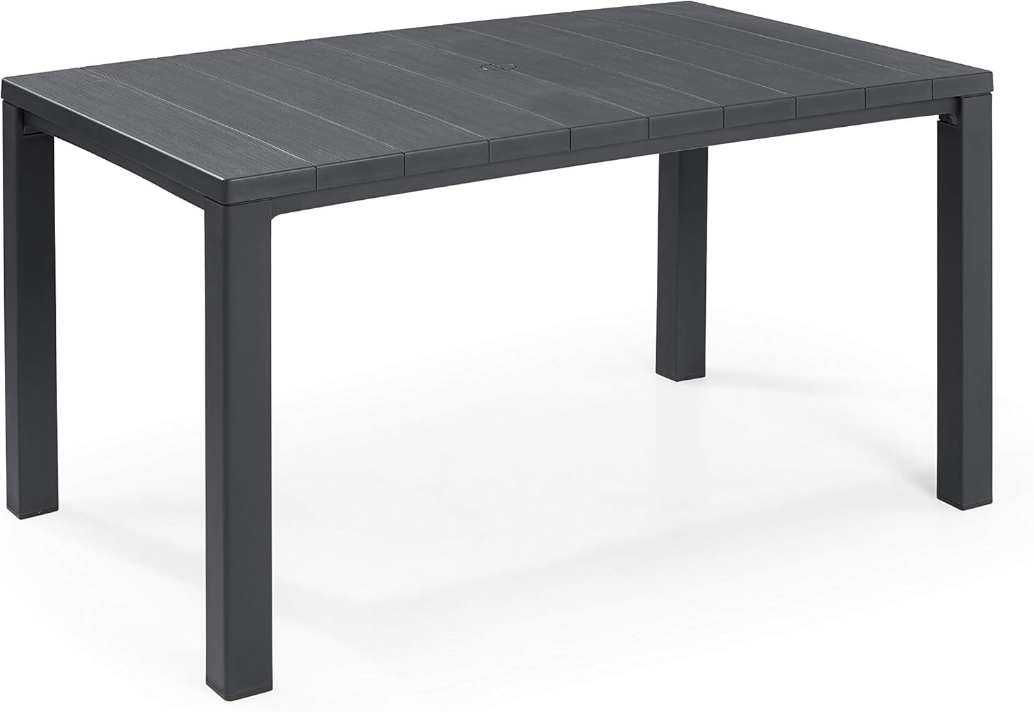 Tavolo da Giardino in Resina Effetto Legno con Struttura Rinforzata per 6 Persone Colore Grafite Julie Keter