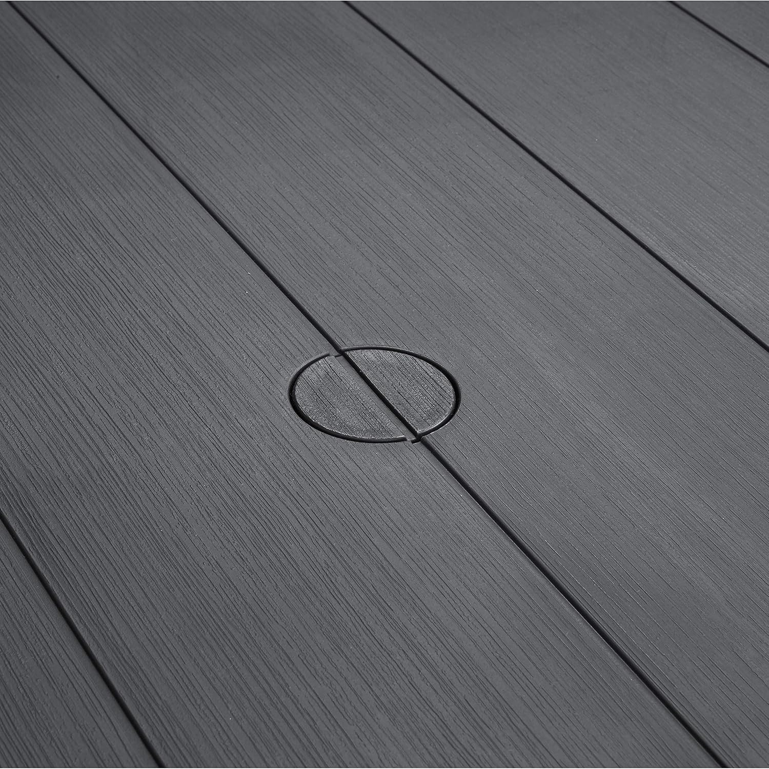 Tavolo da Giardino in Resina Effetto Legno con Struttura Rinforzata per 6 Persone Colore Grafite Julie Keter