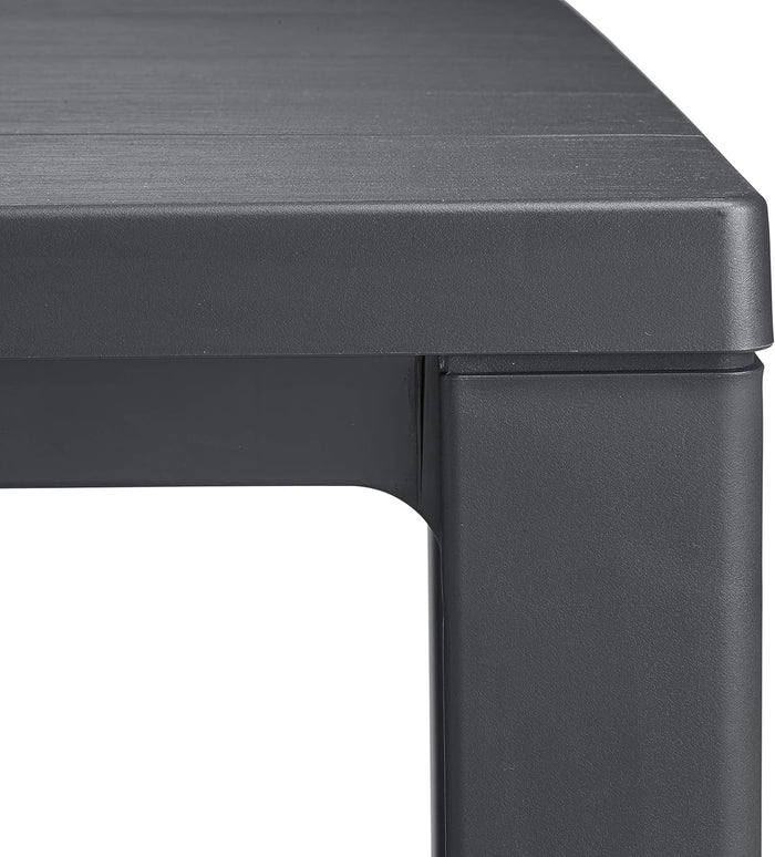 Tavolo da Giardino in Resina Effetto Legno con Struttura Rinforzata per 6 Persone Colore Grafite Julie Keter