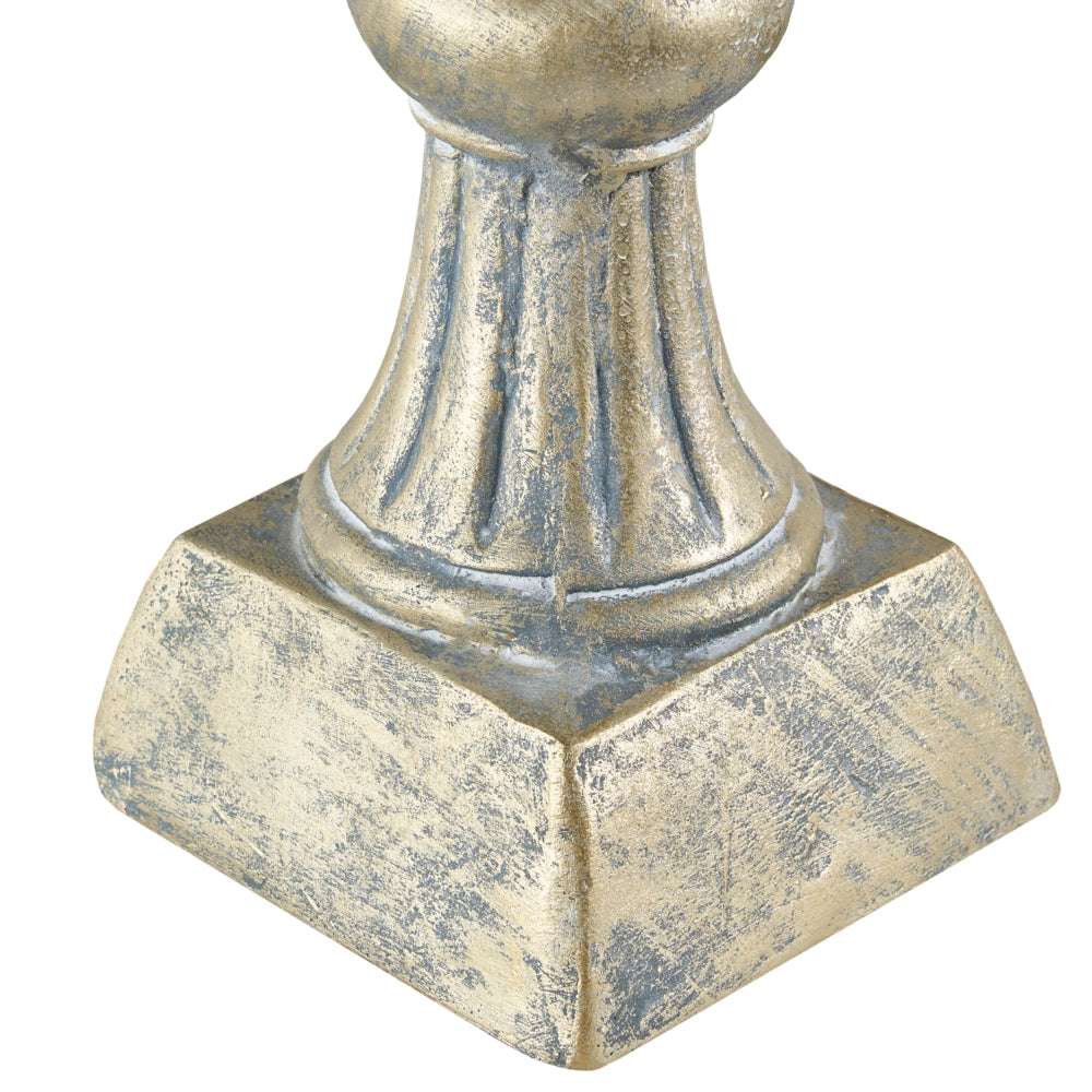 Statuetta decorativa da giardino elemento d'arredo in MgO pavone per interni ed esterni tema pasquale decorazione artigianale dorata