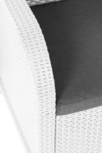 Set da Giardino 4 Pezzi in Polipropilene Effetto Rattan con Cuscini Colore Bianco Rosalie Lounge Keter