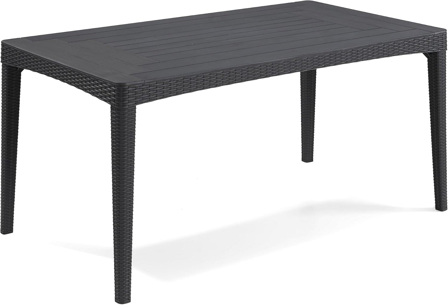 Tavolo da Giardino in Polipropilene Effetto Rattan Colore Grafite Modello Girona Keter