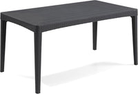 Tavolo da Giardino in Polipropilene Effetto Rattan Colore Grafite Modello Girona Keter