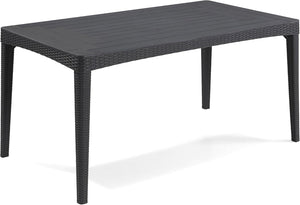 Tavolo da Giardino in Polipropilene Effetto Rattan Colore Grafite Modello Girona Keter