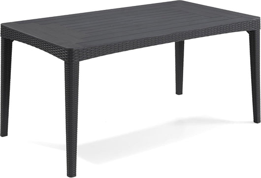 Tavolo da Giardino in Polipropilene Effetto Rattan Colore Grafite Modello Girona Keter