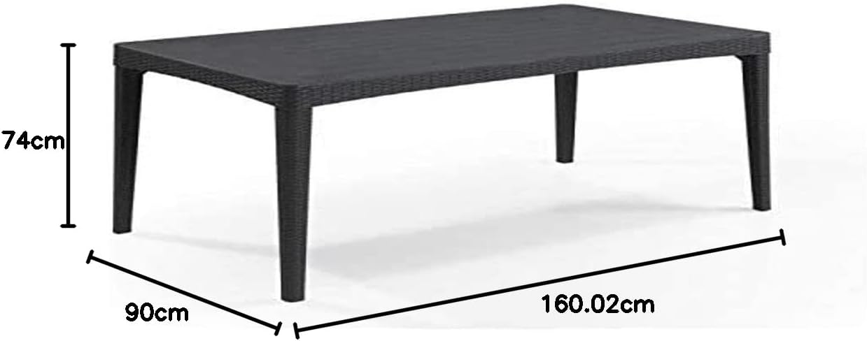 Tavolo da Giardino in Polipropilene Effetto Rattan Colore Grafite Modello Girona Keter