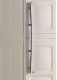 Armadio Alto a 1 Anta in Resina con 4 Ripiani Regolabili e Chiusura Lucchettabile Colore Grigio e Nero Excellence Keter