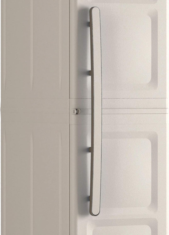 Armadio Alto a 1 Anta in Resina con 4 Ripiani Regolabili e Chiusura Lucchettabile Colore Grigio e Nero Excellence Keter