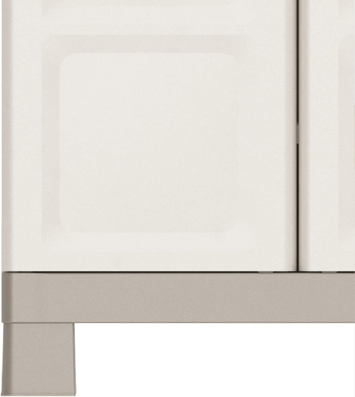 Armadio Alto a 1 Anta in Resina con 4 Ripiani Regolabili e Chiusura Lucchettabile Colore Grigio e Nero Excellence Keter