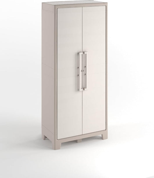 Armadio in Resina con 8 Ripiani Ribaltabili Regolabili Sabbia Beige Gulliver Multispace Keter