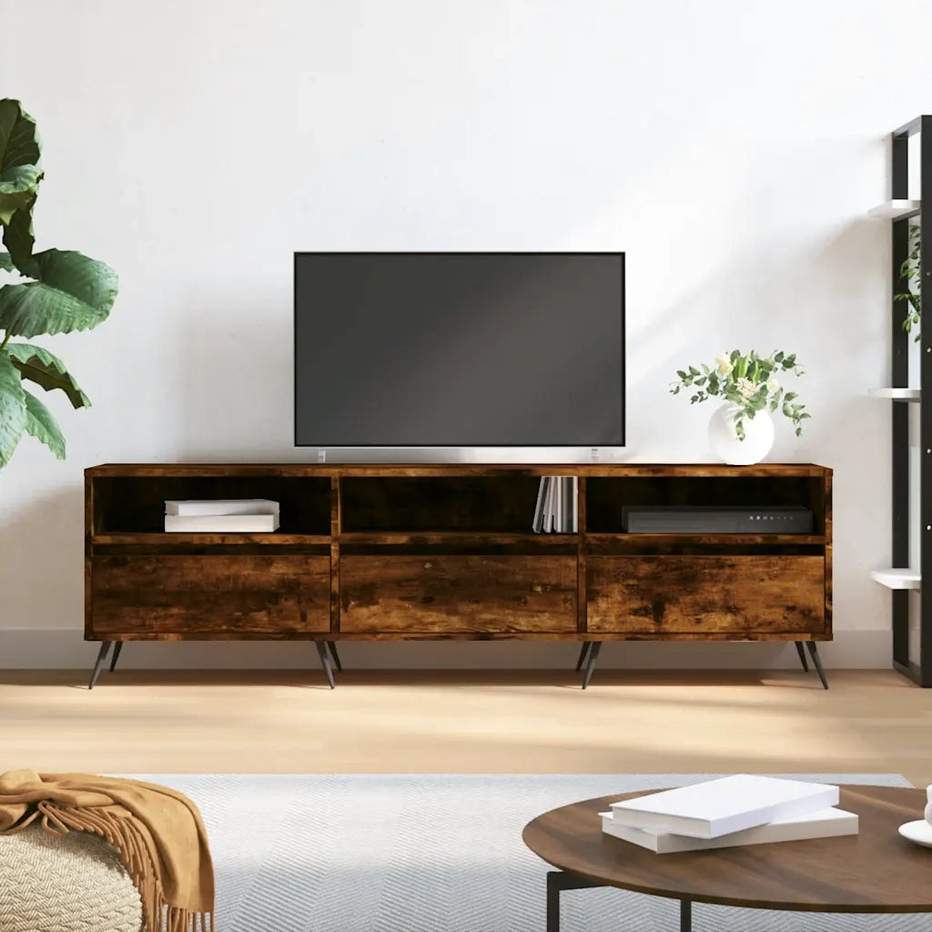 Mobile Porta TV-Mobile per TV-Credenza TV Rovere Fumo 150x30x44,5 cm in Legno Multistrato 491043