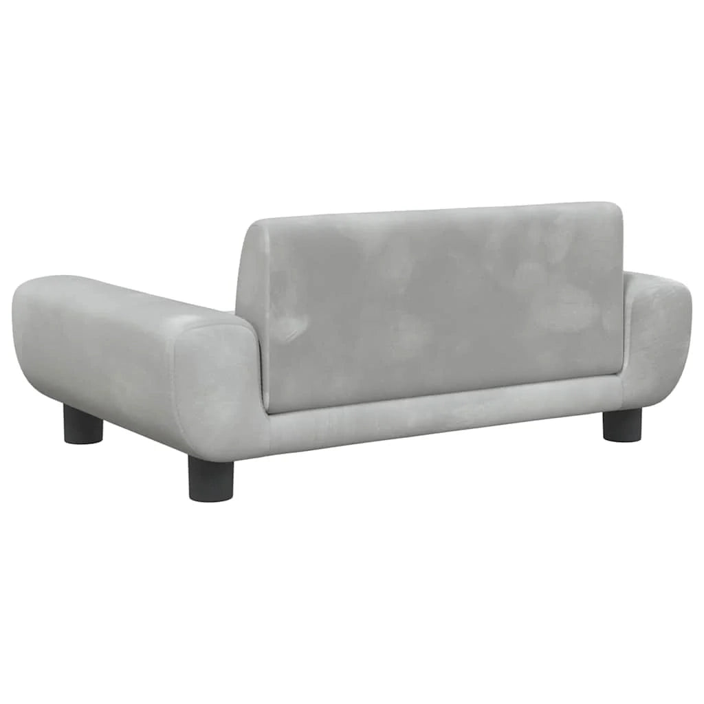 Cuccia per cani comoda cesta da divano colore chiaro 70 x 45 x 33 cm velluto grigio 02_0043114