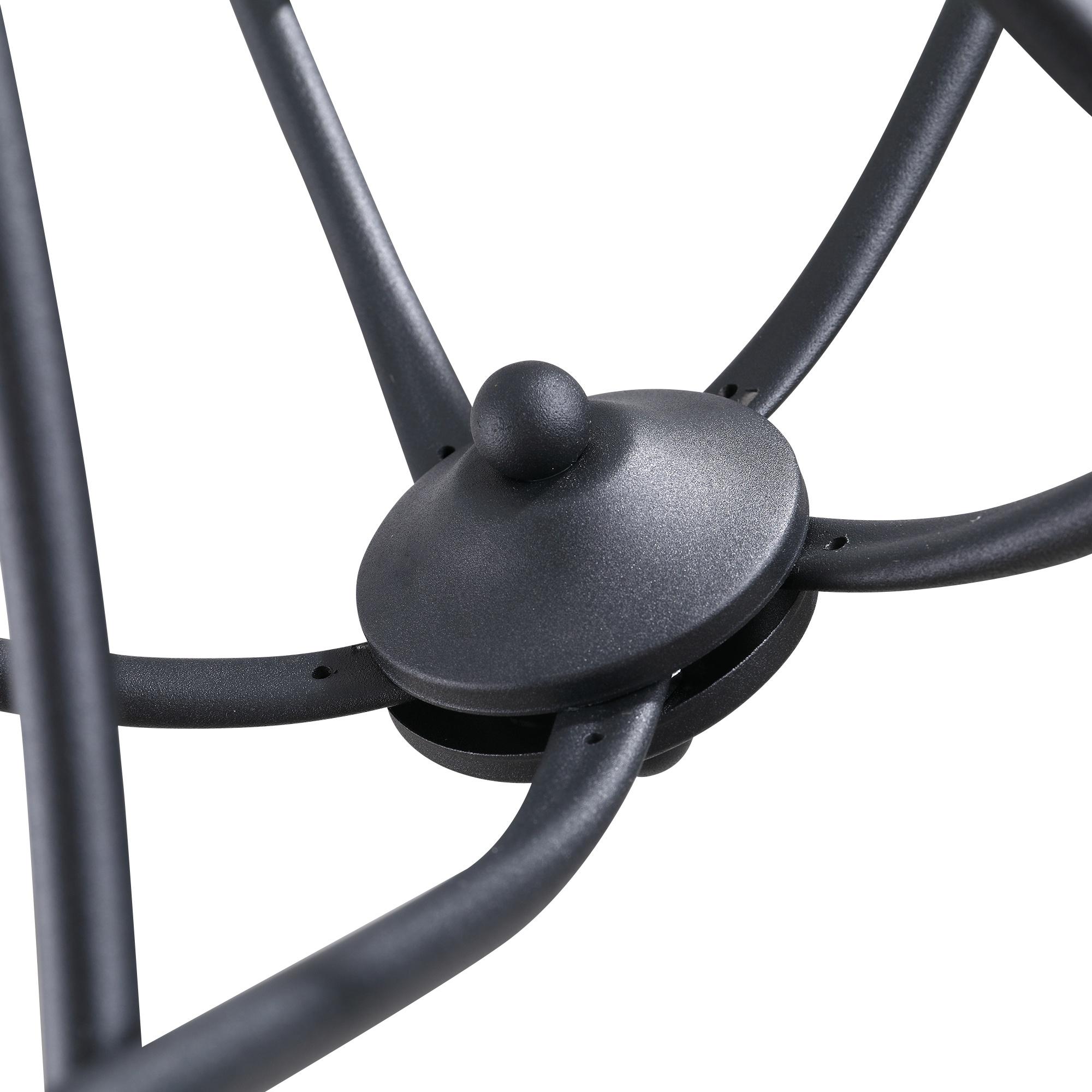 Lampada da Soffitto 200W E14 in Acciaio Intrecciato   Nero