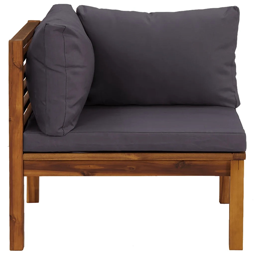 Set Divani da Giardino 2 pz con Cuscini Grigio Scuro in Acacia CFW8813854