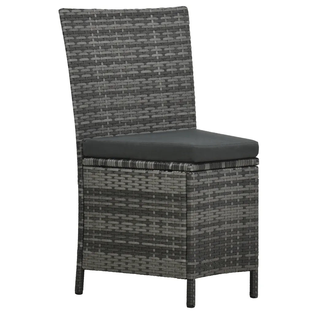 Set da Pranzo per Esterni 7 pz con Cuscini in Polyrattan Grigio cod mxl 35066