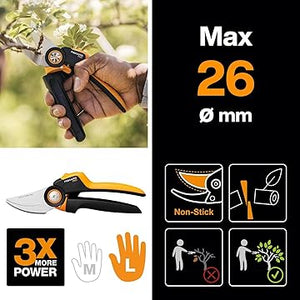 FORBICE POTA POWERGEAR PER BYPASS L P961  cm.22,5 (1057175)    FISKARS