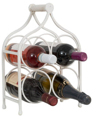 Biscottini Porta bottiglie in ferro battuto finitura bianca anticata Cantinetta Offerta
