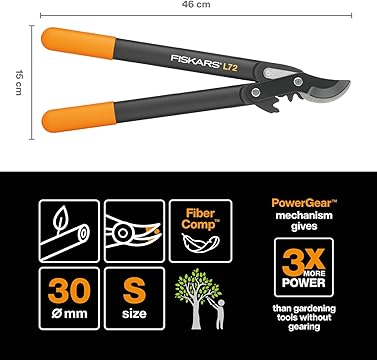 TRONCARAMI BYPASS A UNCINO POWERGEAR (S) L72  lunghezza cm.46 (112200)    FISKARS