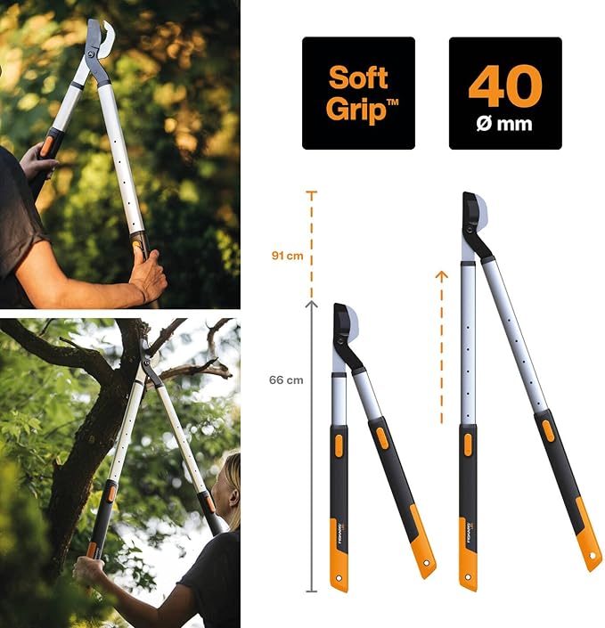 TRONCARAMI TELESCOPICO SMARTFIT L86  manico allungabile cm.66,5/cm.91,5 (112500)    FISKARS