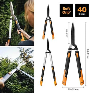 FORBICE TAGLIASIEPI TELESCOPICA SMARTFIT HS86- - manico allungabile tra mm.675 e mm.925 (114800) - 1 blister FISKARS